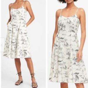 Banana Republic | Giraffe African Serengeti Toile Linen Dress | 4